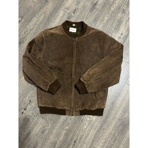 ADAM SPENCER Brown Suede Soft Leather Bomber Jacket ~ Size 1X ~ 1980s Vintage